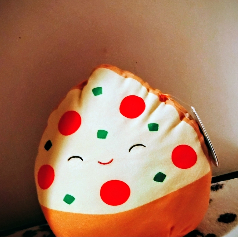 Squishmallows Pizza Slice Plush with Red and Green Toppings